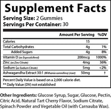 Load image into Gallery viewer, ASHWAGANDHA W/VITAMIN D &amp; ZINC GUMMIES
